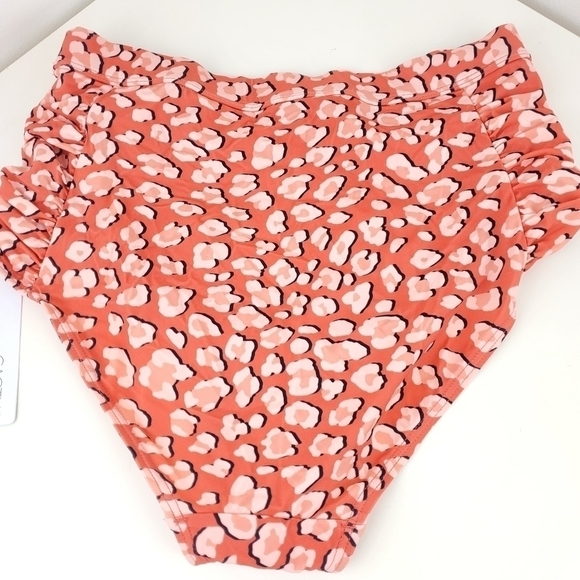 CACTUS swim bathing suit bottom high waist size X leopard print New - Picture 7 of 8